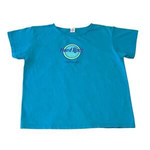 Hard Rock Cafe Chicago Ladies T-Shirt Teal Lime Medium